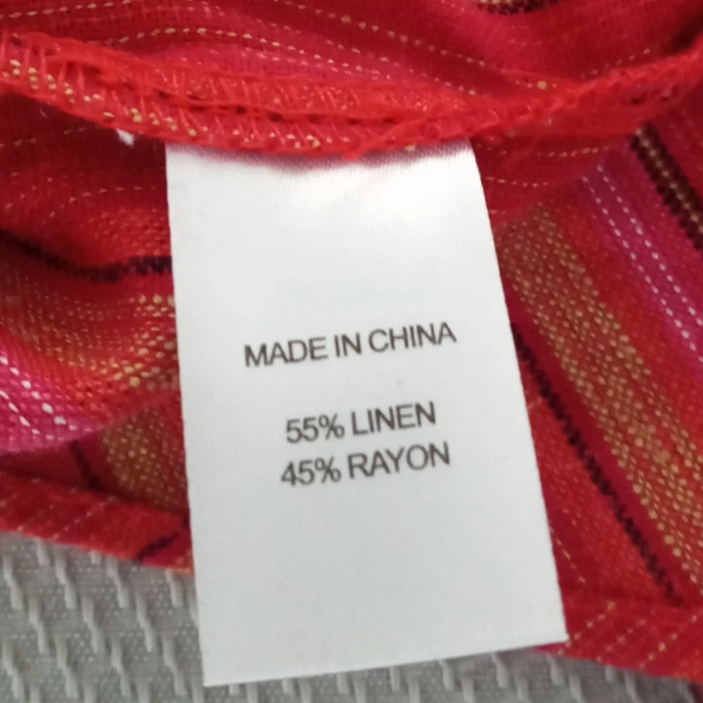 New Anthropologie Drew Red Striped Linen Blend Sleeveless Faux Wrap Dress Medium - Picture 9 of 10